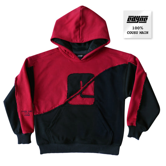 Hoodie 100% Cousu Main rouge (-30%)