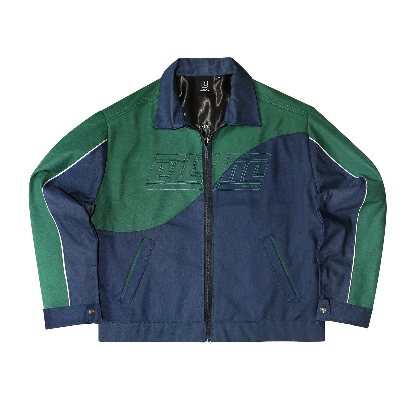 Veste 100% Cousu Main vert/bleu