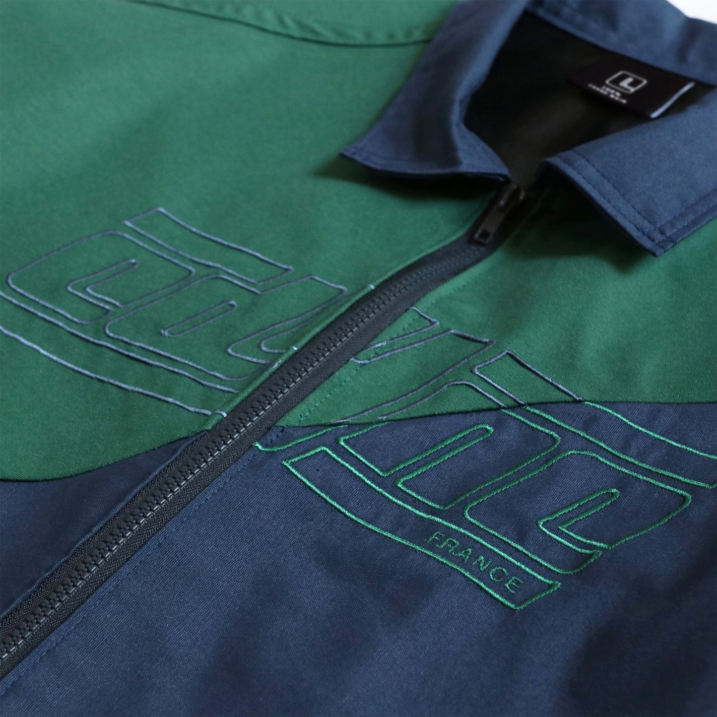 Veste 100% Cousu Main vert/bleu