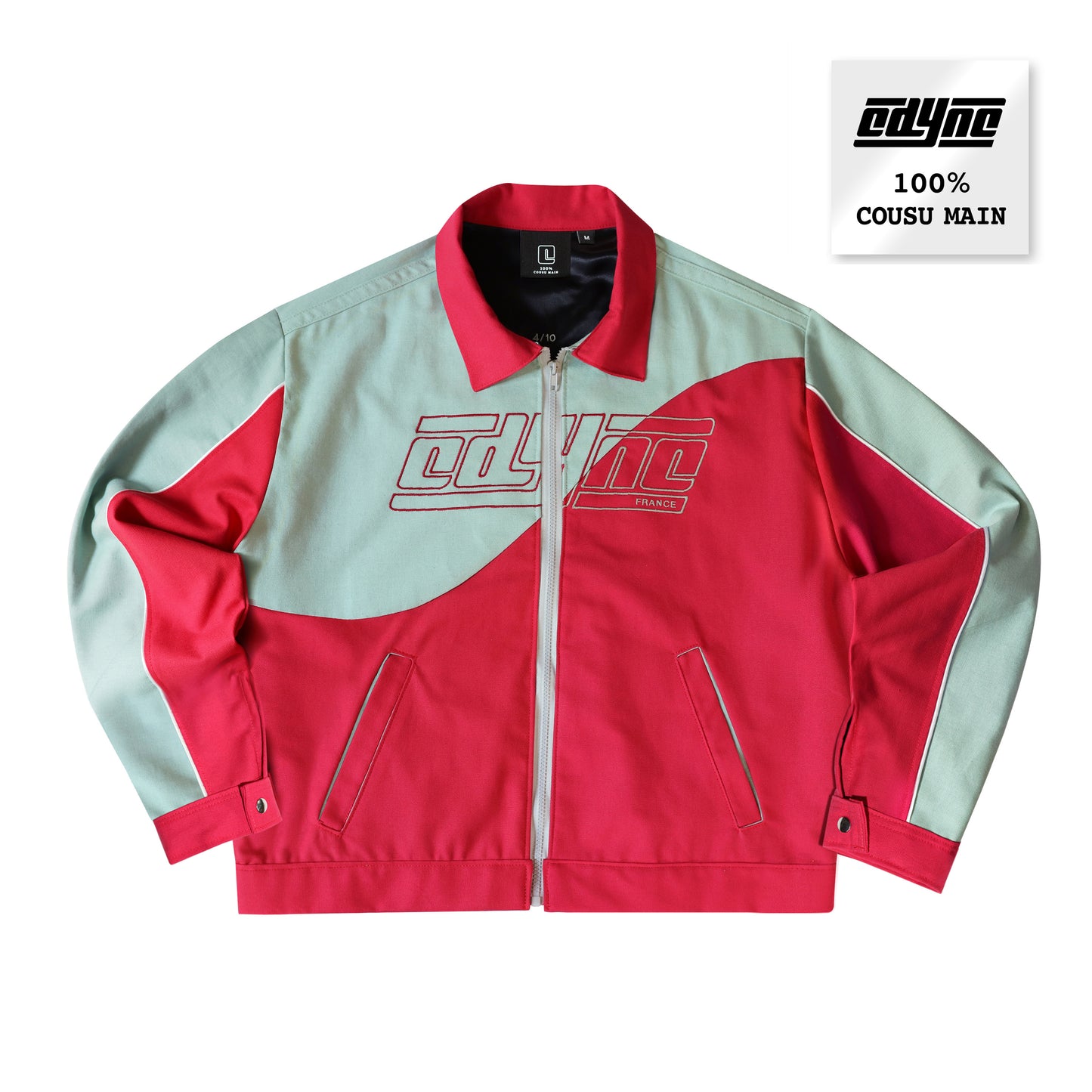 Veste 100% Cousu Main rouge/vert